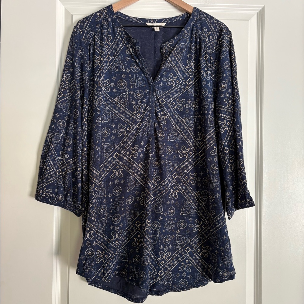 Lucky Brand V-Neck Popover Top